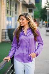Olivia Polysatin Shirt (Mauve)