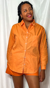 Olivia Button Down Shirt (Orange)