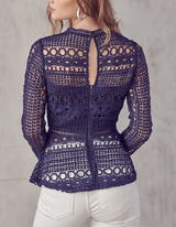 Cari Crochet Peplum Top