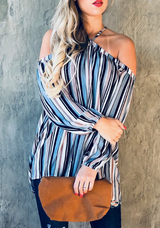 Sierra Off the Shoulder Top (blue)