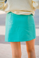 Vegan Leather Wrap Mini Skirt