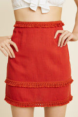 Raquel Fringe Mini Skirt
