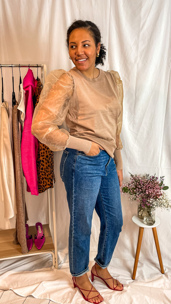 Jasmine Sheer Sleeve Top